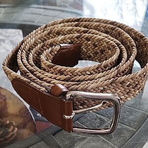 Mens Big And Tall  Tan Woven Belt for Men